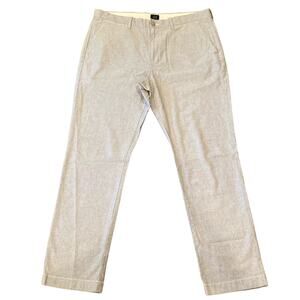 J.Crew Men's 70 Straight Fit Stretch Chino Pant Light Gray Chambray Size 36x32